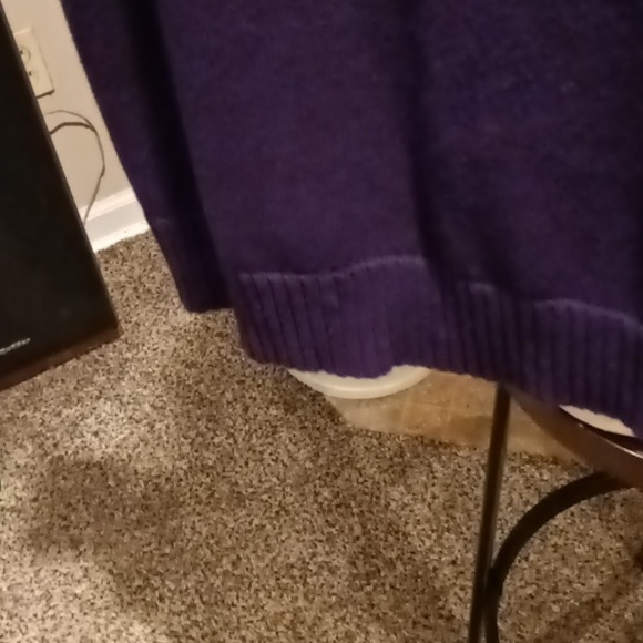 FINAL PRICE CHAPS purple s/s sweater w left-sided buttoned down shoulder 1X - Picture 7 of 9